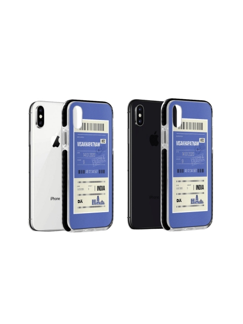 

DailyObjects Blue & White Visakhapatnam City Tag Stride Case iPhone X Case Cover