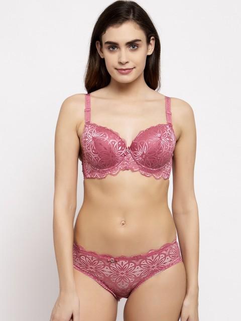 

MAKCLAN Women Pink Self-Design Lace Lingerie Set K23025L