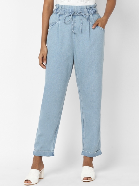 

AMERICAN EAGLE OUTFITTERS Women Blue Solid Peg Trousers
