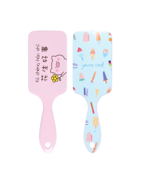 

CUTECUMBER Pink & Blue Set of 2 Paddle Hair Brushes
