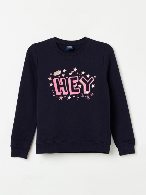 

Fame Forever by Lifestyle Girls Navy Blue & Pink Printed Sweatshirt