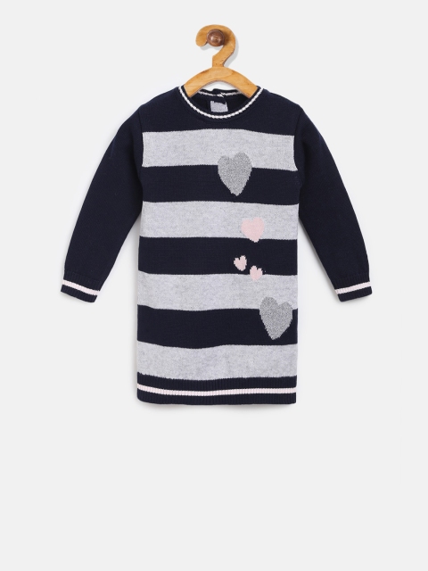 

Chicco Girls Navy Blue Striped Sweater Dress
