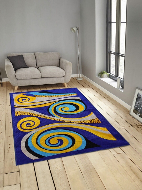 

KLOTTHE Blue & Yellow Printed Carpet