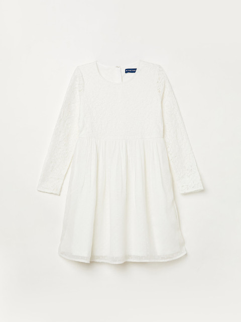 

Fame Forever by Lifestyle Girls Off-White Solid Fit and Flare Dress