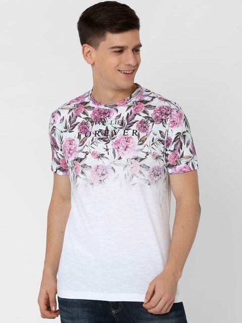 

MARCA Disati Men White Printed Mandarin Collar T-shirt