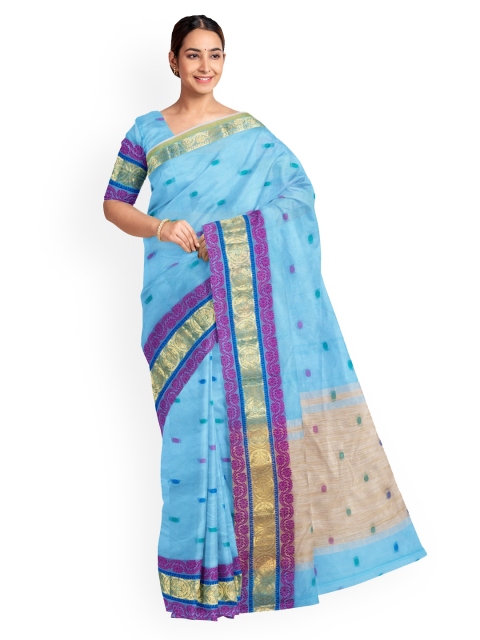 

KLM Fashion Mall Blue Printed Saree