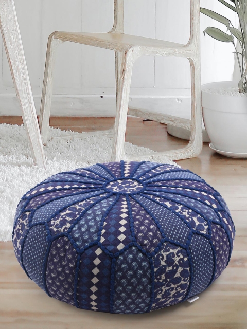 

Tistabene Blue & White Indigo Patchwork Square Floor Cushion