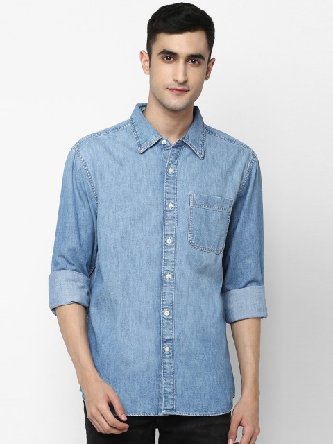 

AMERICAN EAGLE OUTFITTERS Men Blue Regular Fit Faded Casual Denim Shirt