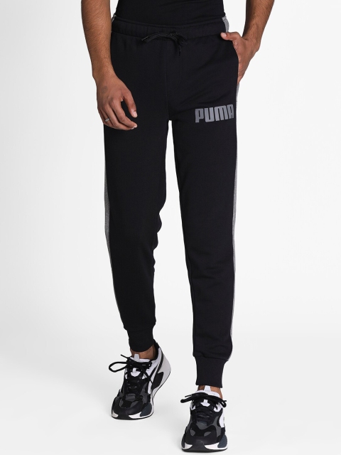 

Puma Men Black Solid Organic Cotton Contrast Cuffed Knitted Joggers