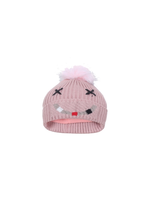 

FabSeasons Girls Peach-Coloured Self Design Beanie