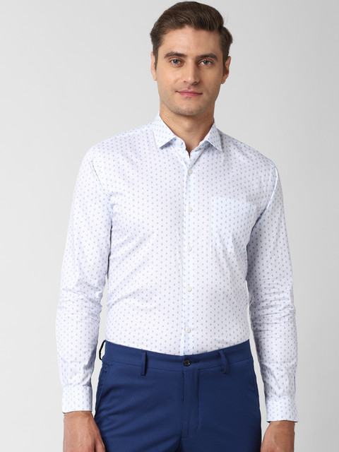 

Peter England Elite Men White Slim Fit Printed Casual Shirt