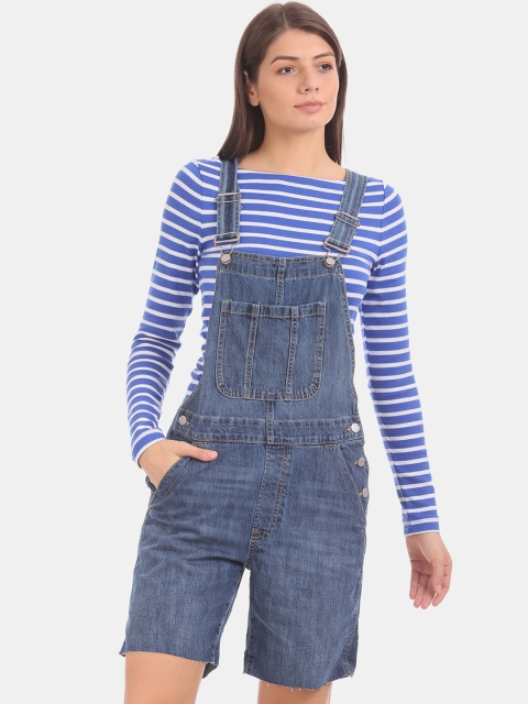 

GAP Women Blue Washed Denim Dungarees