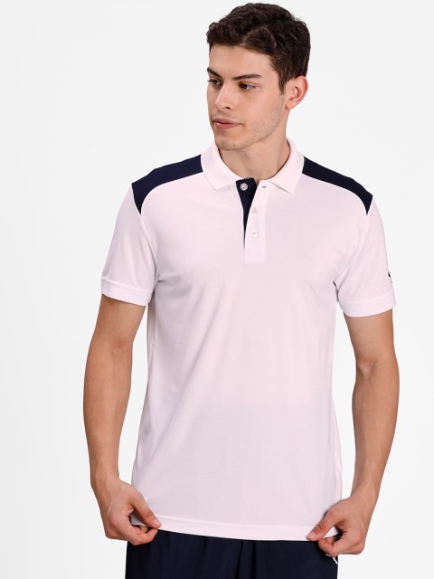 Puma Men Off-White Solid Polo Collar T-shirt