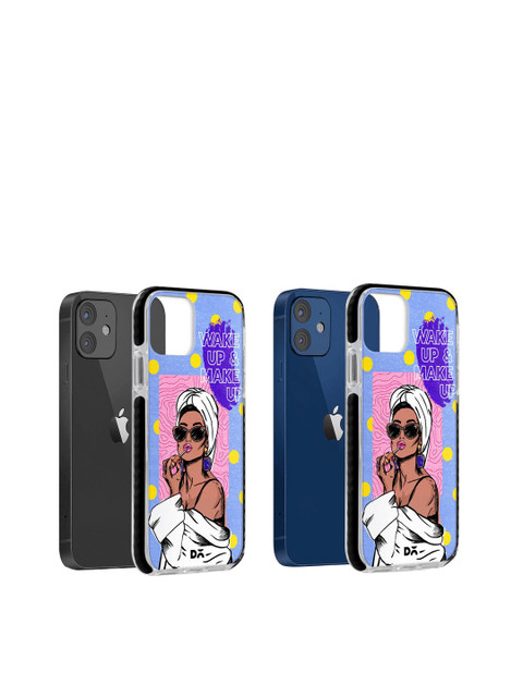 

DailyObjects Unisex Blue & White MakeUp Ritual Stride iPhone 12 Mini Back Case