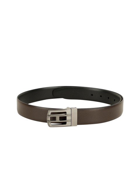 

ZEVORA Men Brown & Black Textured Belt