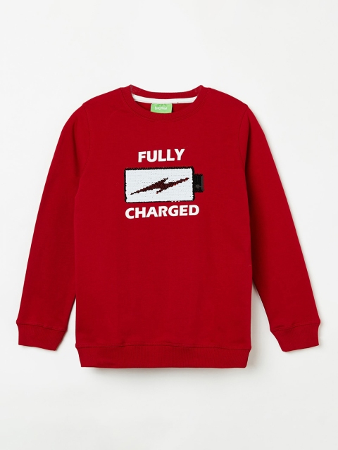 

Bossini Boys Red & Grey Printed Sweatshirt