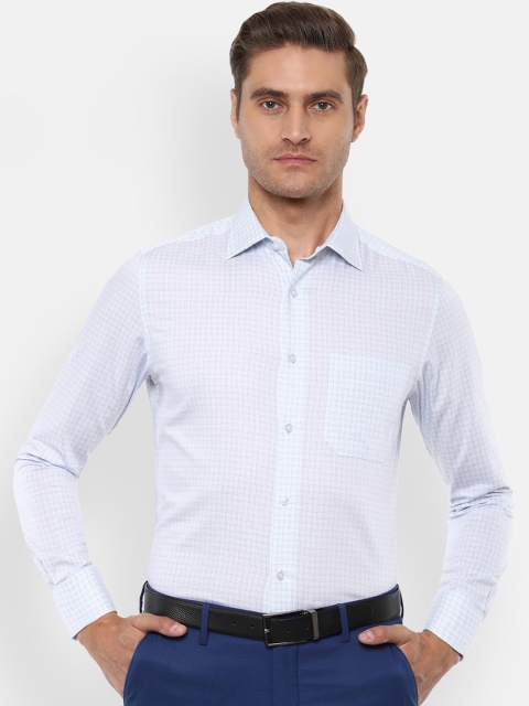 

Louis Philippe Men Blue & Grey Regular Fit Checked Pure Cotton Formal Shirt