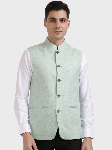 

ColorPlus Green Tailored Fit Nehru Jacket