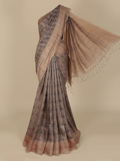 

Pothys Brown Woven Design Jute Silk Saree