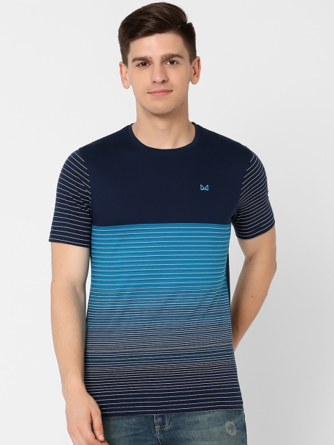 

MARCA Disati Men Blue Striped Round Neck T-shirt