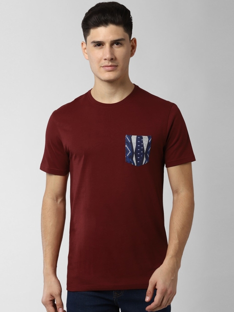 

Peter England Casuals Men Maroon Solid Round Neck T-shirt