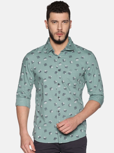 

Chennis Men Green Slim Fit Printed Casual Shirt