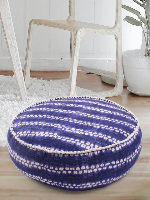 

Tistabene Blue & White Indigo Printed Square Cushion With Filling