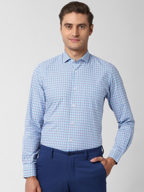 

Peter England Men Blue & White Slim Fit Checked Casual Shirt