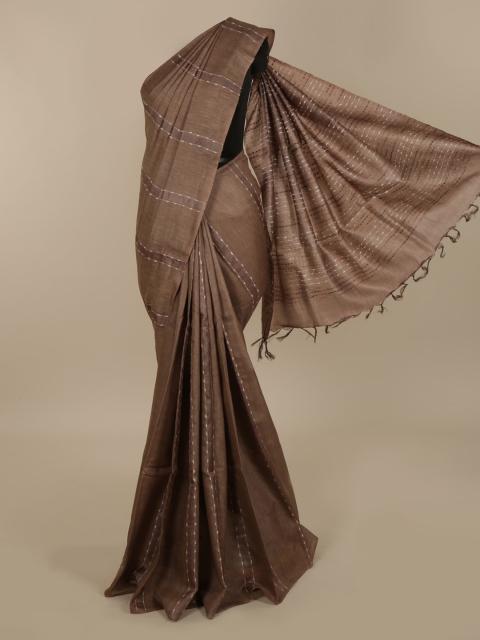 

Pothys Brown Solid Saree