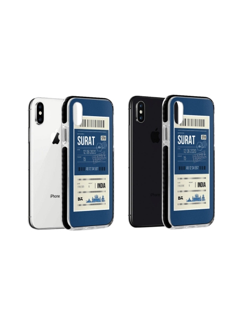 

DailyObjects Blue & White Surat City Tag Stride iPhone Xs Max Back Case