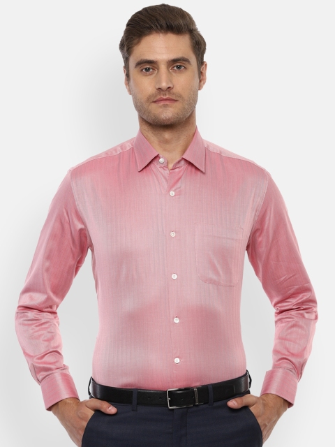 

Luxure by Louis Philippe Men Pink Regular Fit Self Design Casual Shirt