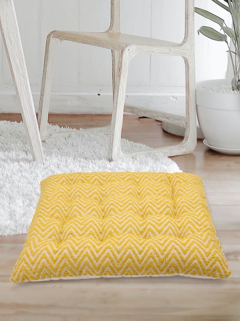 

Tistabene Yellow & White Chevron Square Floor Cushion