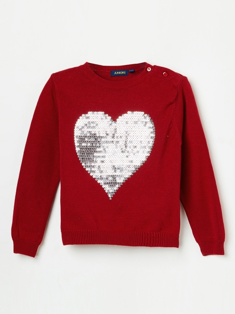 

Juniors by Lifestyle Girls Red Sequined Pullover Sweater