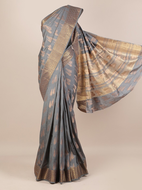 

Pothys Grey Woven Design Jute Silk Saree