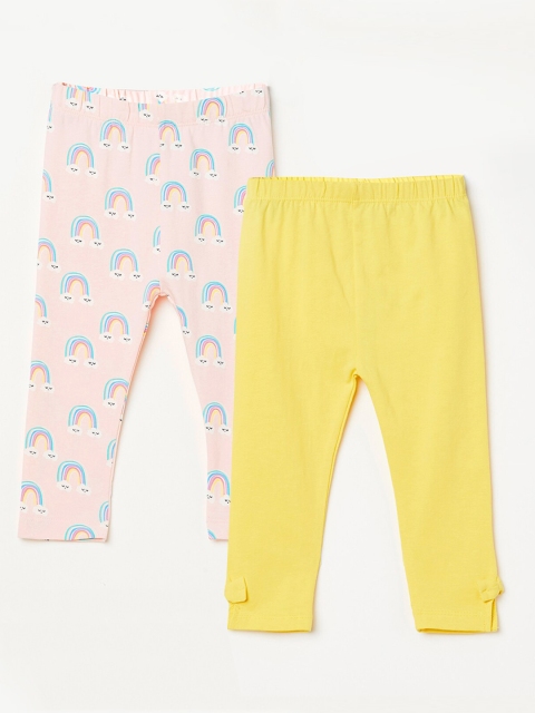 

Juniors by Lifestyle Infant Girls Pack Of 2 Ankle-Length Leggings, Yellow