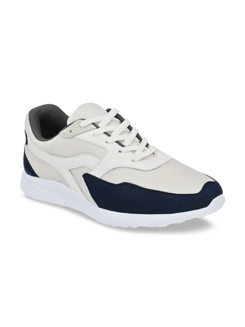 

Fentacia Men White & Navy Blue Colourblocked Sneakers