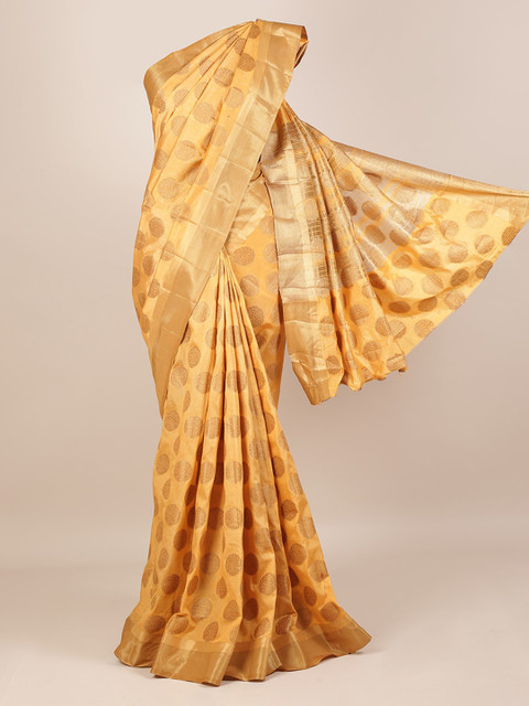 

Pothys Gold-Toned & Yellow Woven Design Saree