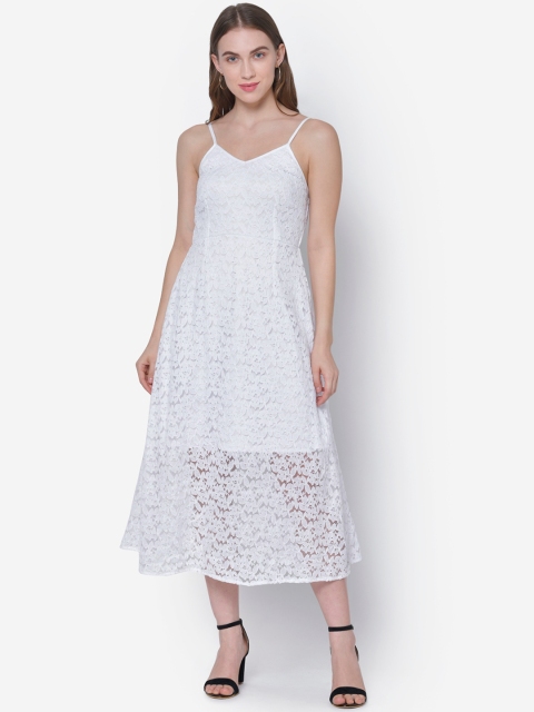 

Martini Women White Lace A-Line Dress