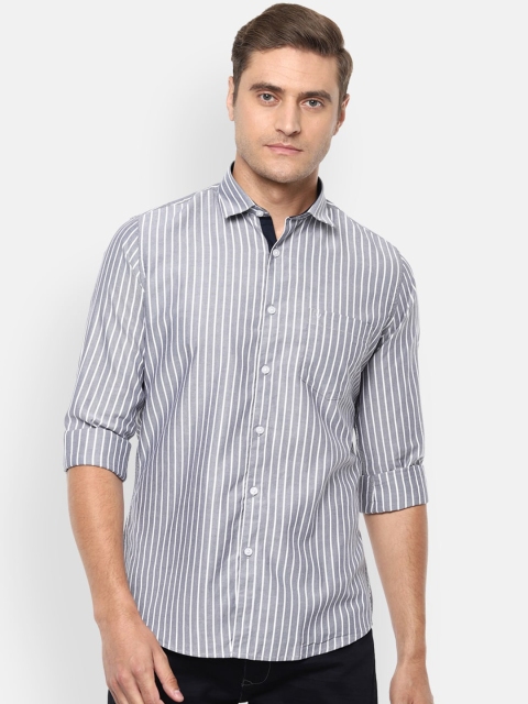 

Van Heusen Sport Men Grey Slim Fit Striped Casual Shirt
