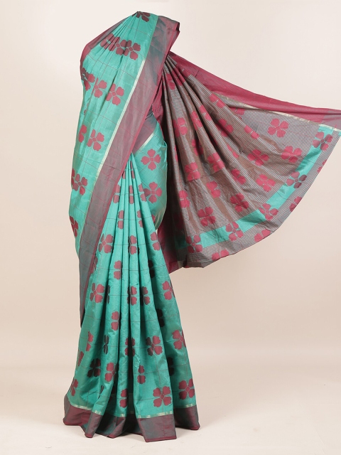 

Pothys Green & Pink Jute Silk Printed Saree