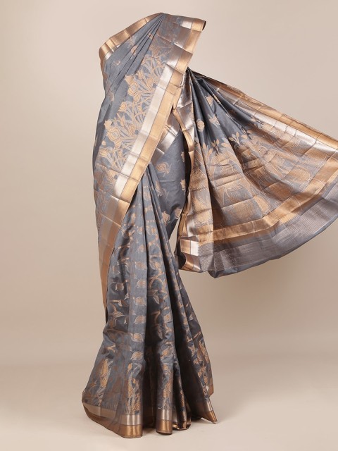 

Pothys Grey Woven Design Jute Silk Saree