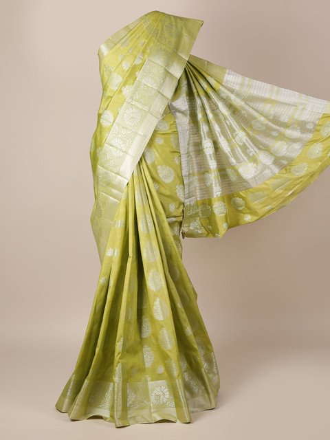 

Pothys Green Woven Design Jute Silk Saree