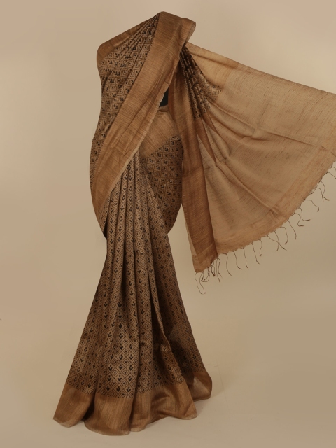 

Pothys Brown Printed Saree