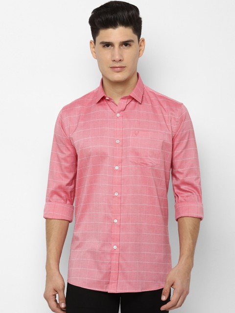 

Allen Solly Men Pink Slim Fit Checked Casual Shirt
