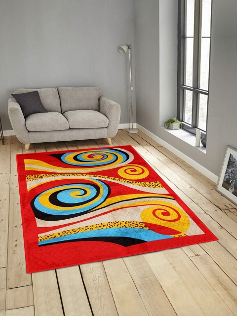 

KLOTTHE Red & Yellow Printed Rectangular Carpet