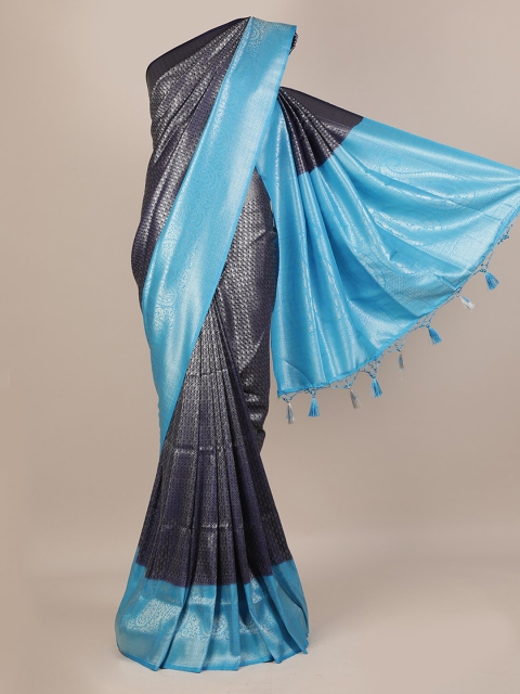

Pothys Navy Blue Woven Design Jute Silk Saree