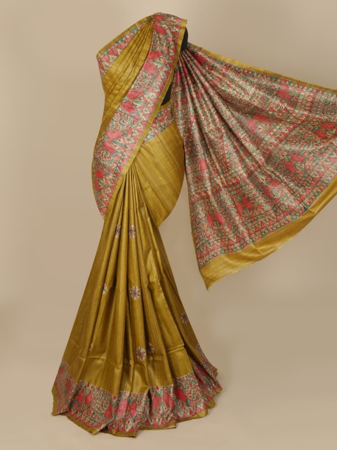 

Pothys Green Solid Saree