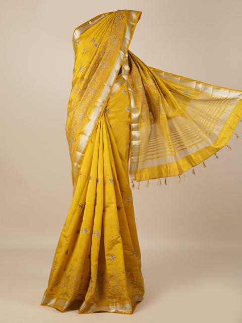 

Pothys Mustard Woven Design Saree