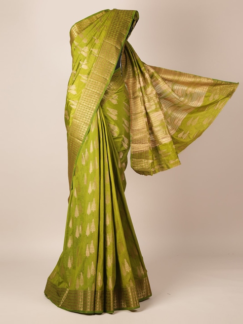 

Pothys Olive Green Woven Design Jute Silk Saree