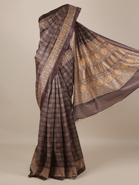 

Pothys Brown Checked Saree